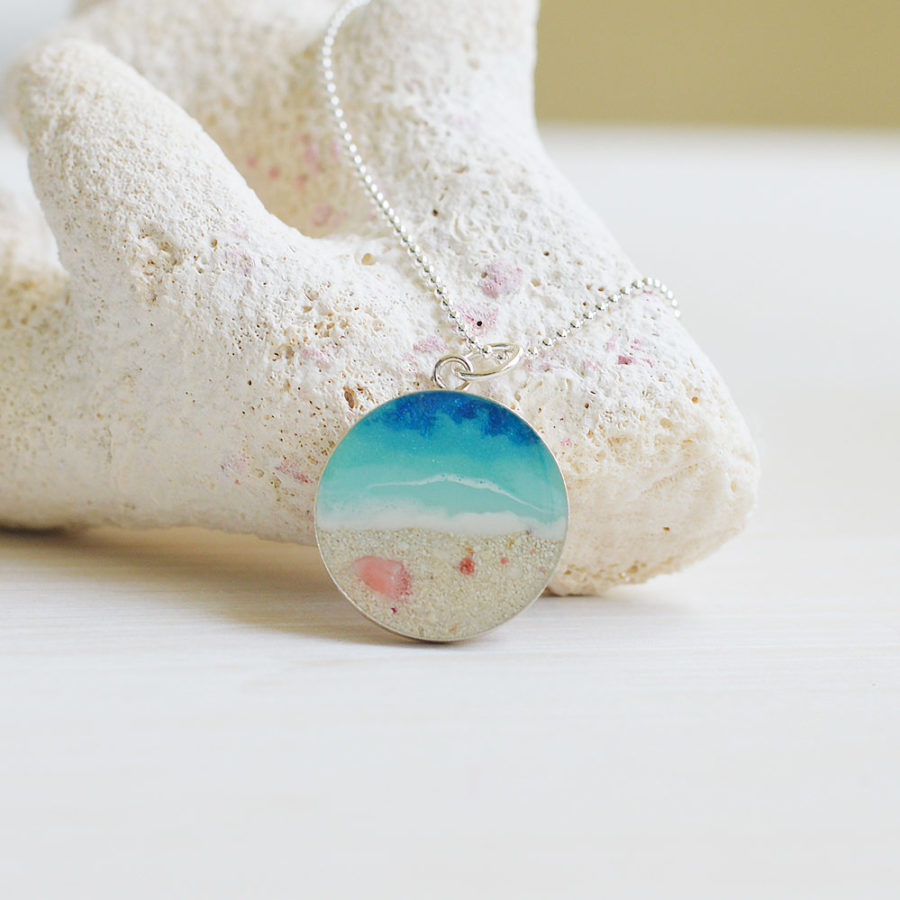 Handmade Round Sand & Sea Necklace