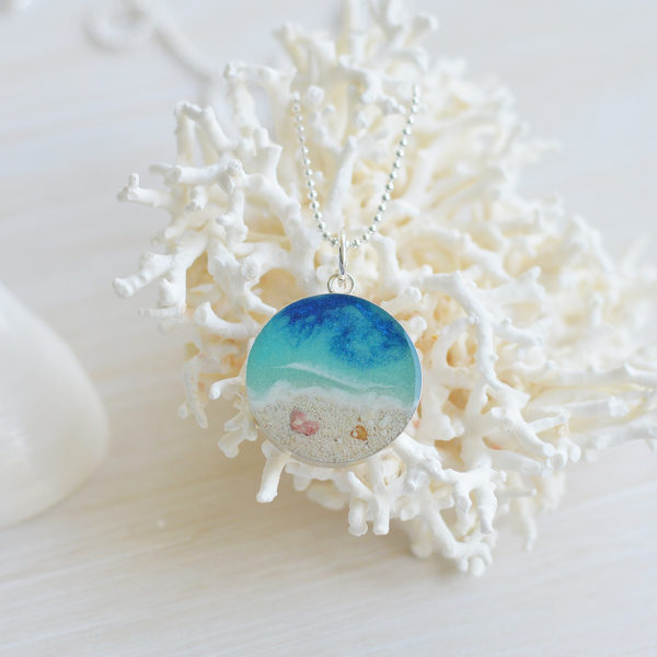 Handmade Round Sand & Sea Necklace