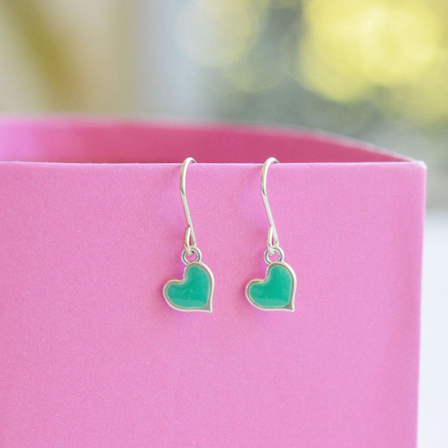 Heart drop earrings