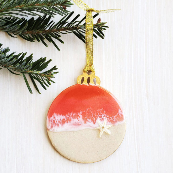 Beach-art-sunset-ornament---with-star
