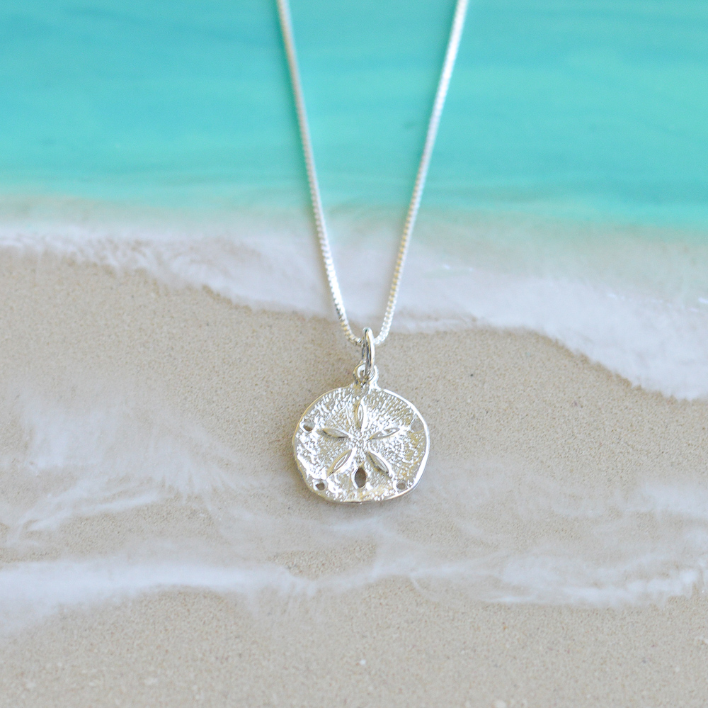 Sand dollar necklace silver